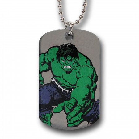 Hulk Grab and Logo Double-Sided Dog Tag