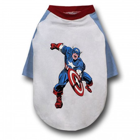 Captain America Color Image Dog T-Shirt