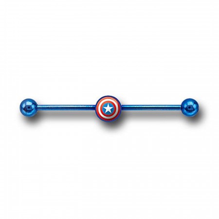 Captain America 316L Surgical Steel Industrial Earring