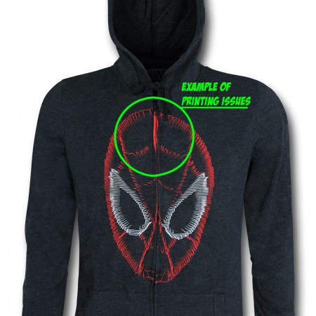 Spiderman Face Factory Second Men's Zipper Hoodie