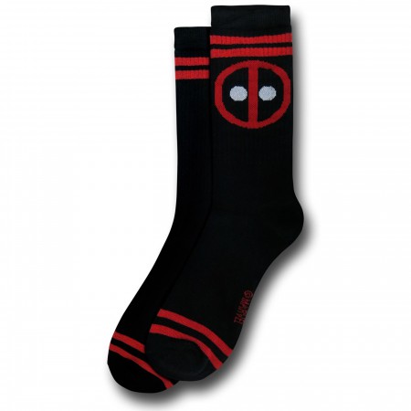 Deadpool Symbol Black Crew Socks