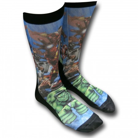 Marvel Hero Group Sublimated Socks