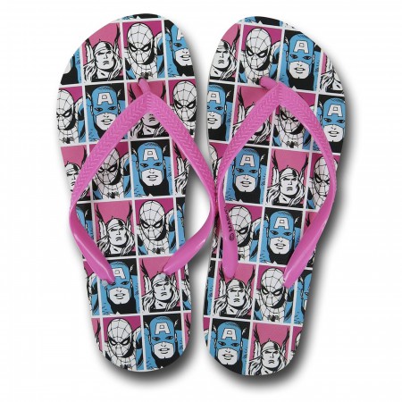 Marvel Classic Squares Women's Flip Flops