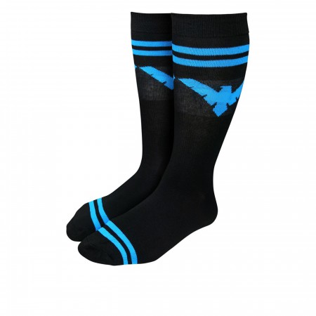 Nightwing Symbol Black Crew Socks