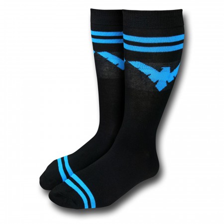 Nightwing Symbol Black Crew Socks
