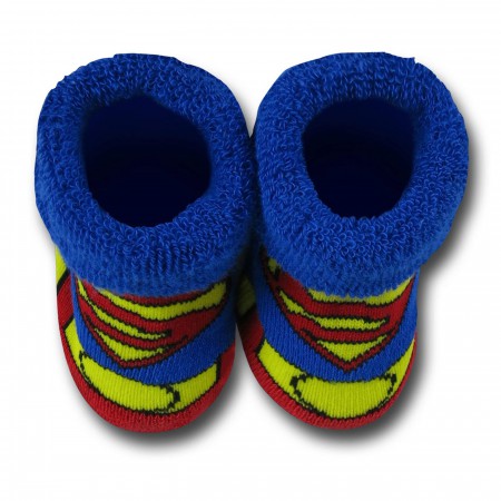 Superman 2 Pack Infant Booties