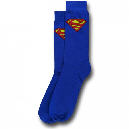 Superman Symbol Blue Crew Socks