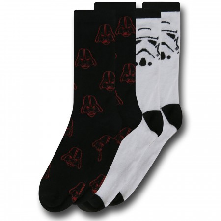 Star Wars Vader & Stormtrooper Crew Sock 2-Pair Pack