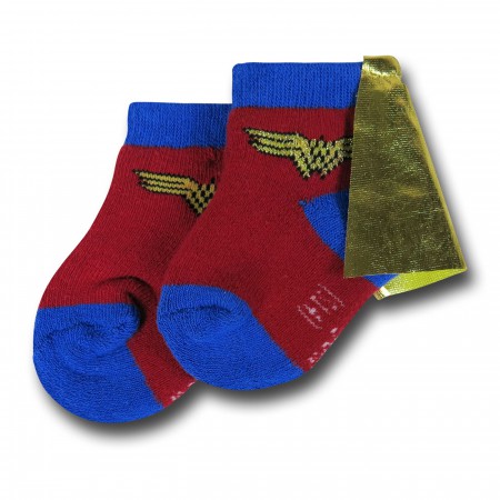 Wonder Woman Caped Infant Socks