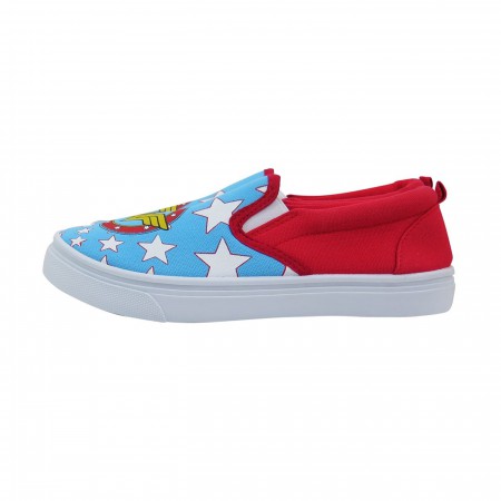 Wonder Woman Stars Women's Slip On Sneakers