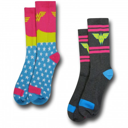 Wonder Woman Womens Athletic Crew Sock 2-Pair Pack
