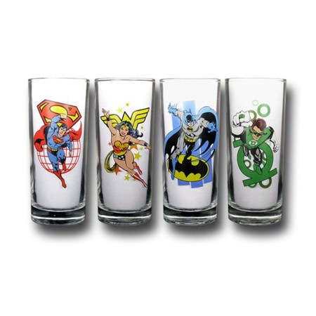 DC Heroes Set of 4 10 oz Glasses