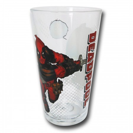 Deadpool Image and Symbols Pint Glass Set of 4