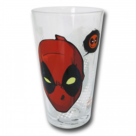 Deadpool Image and Symbols Pint Glass Set of 4