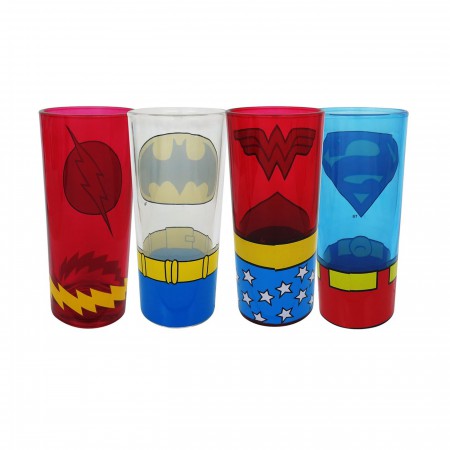 Justice League Classic Costumes 10oz Tumbler 4-Pack