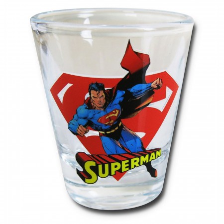 Superman in Action Mini Glass