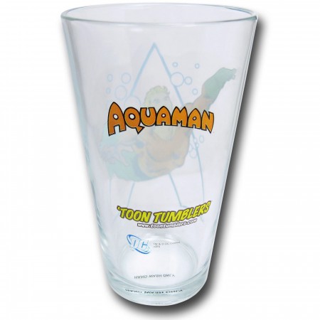 Aquaman and Symbol Clear Pint Glass
