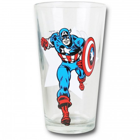 Captain America Clear Pint Glass