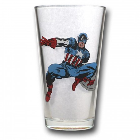Captain America Leaping Pint Glass