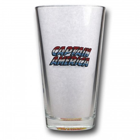 Captain America Running Pint Glass