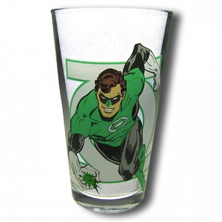 Green Lantern and Symbol Clear Pint Glass