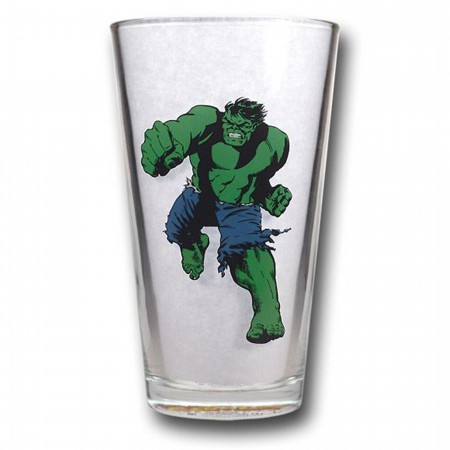Hulk Punching Pint Glass
