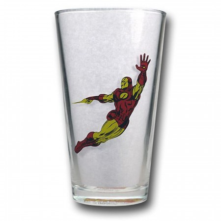 Iron Man Flying Pint Glass