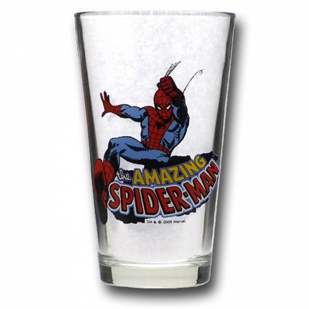 Spiderman Clear Pint Glass Set of 2