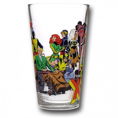 X-Men Classic Then and Now Clear Pint Glass