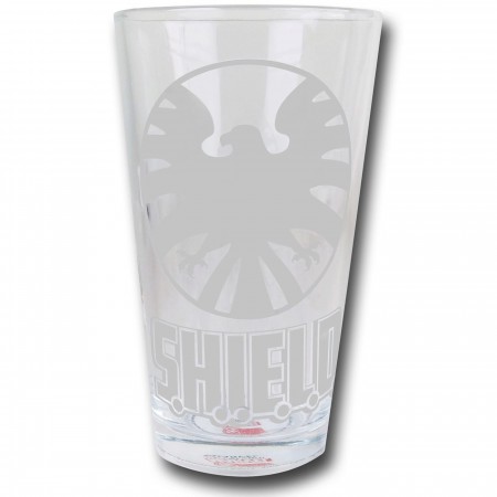 SHIELD Etched Print Pint Glass