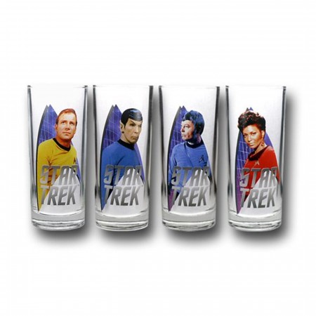 Star Trek Set Of Four 10 oz Glasses