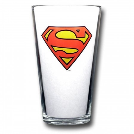 Set of 2 Superman 16 oz Glasses