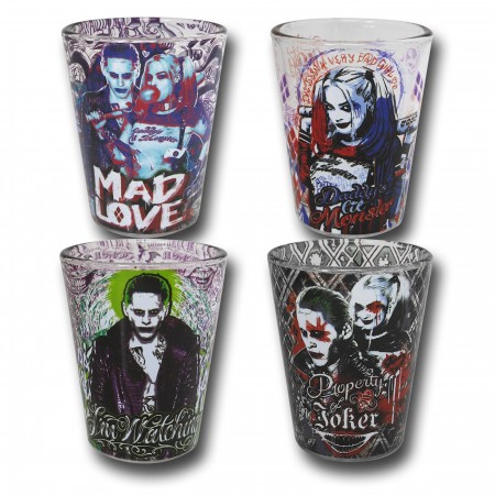 Suicide Squad Character Mini Glass 4-Pack