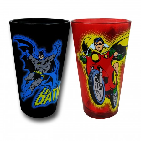 Batman and Robin 2pc Pint Glass Set