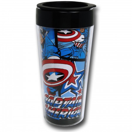 Captain America Action 16oz Plastic Travel Mug
