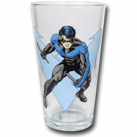 Nightwing Symbol and Image Pint Glass