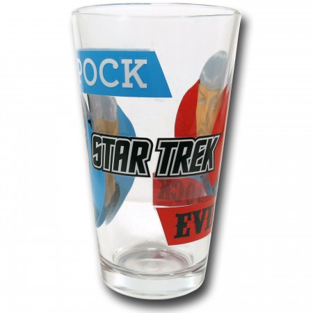 Star Trek Good and Evil Spock Pint Glass
