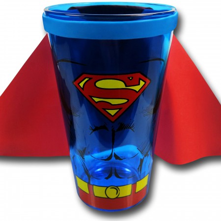 Superman Abs Costume Caped Pint Glass