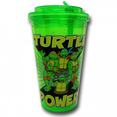 TMNT Turtle Power Flip Straw 16oz Acrylic Cold Cup