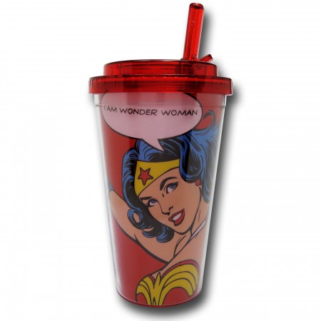 Wonder Woman I Am Flip Straw 16oz Cold Cup