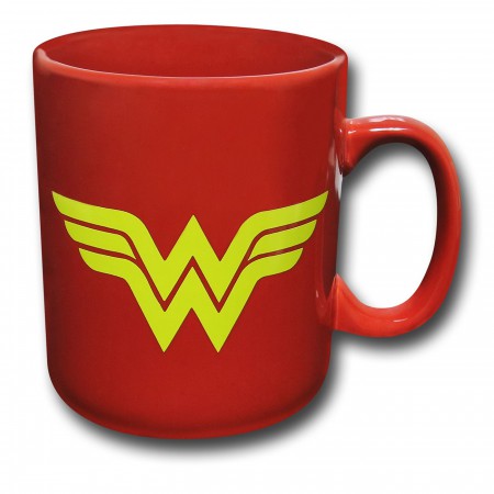 Wonder Woman Symbol & Logo Red 30 oz Ceramic Mug