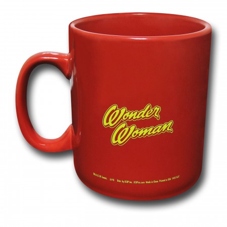 Wonder Woman Symbol & Logo Red 30 oz Ceramic Mug
