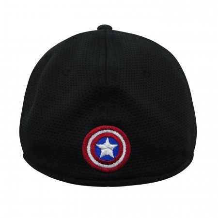 Captain America Shield Black 59Fifty Fitted Hat