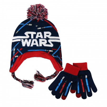 Star Wars Lightsabers Kids Beanie & Gloves Set