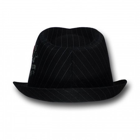 Superman Pin Stripe Fedora With Water Print Symbol