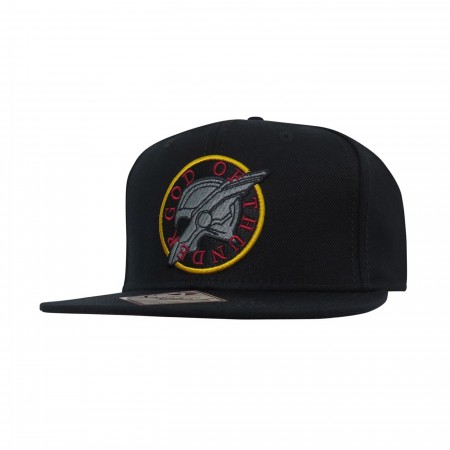 Thor Ragnarok God of Thunder Logo Black Snapback Hat