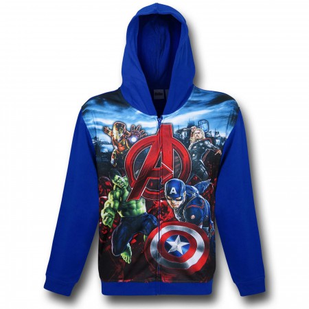 Avengers Sublimated Royal Kids Hoodie