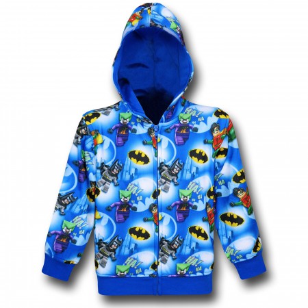 Batman LEGO Blue All-Over Print Kids Hoodie