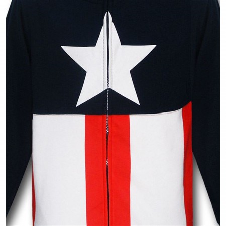 Captain America Costume Zip-Up Hoodie