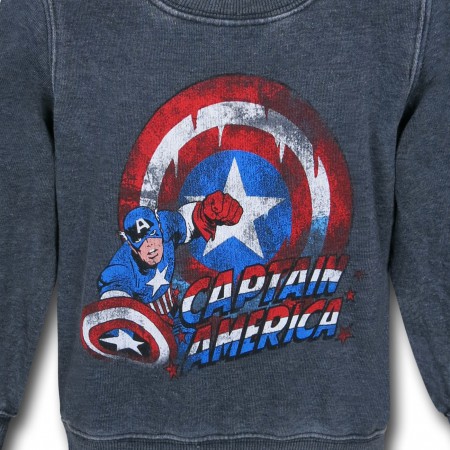 Captain America Drips Crew Neck Kids Sweatshirt